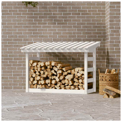 Firewood rack white - firewood, pine