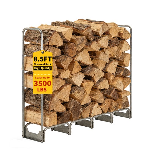 Firewood log rack with cover - firewood,