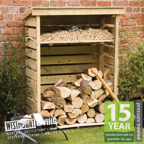 Wooden firewood log store - firewood,