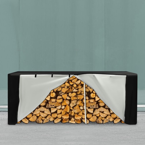 Black firewood log rack - log, cover