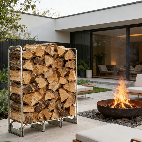 Firewood log rack with - log,